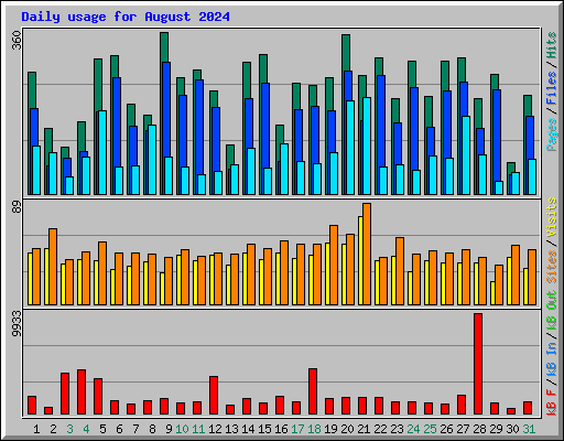 Daily usage for August 2024