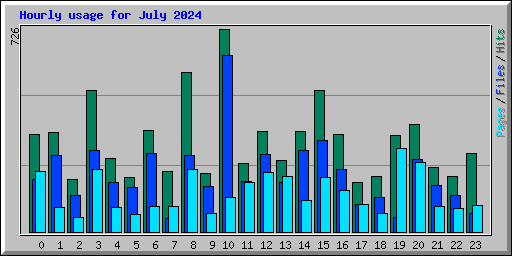 Hourly usage for July 2024