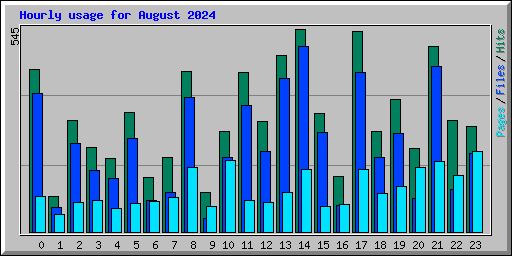 Hourly usage for August 2024