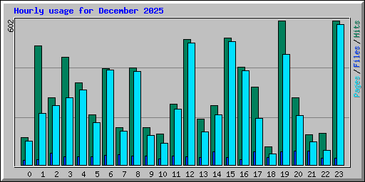 Hourly usage for December 2025