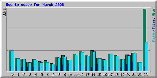 Hourly usage for March 2026