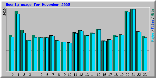 Hourly usage for November 2025