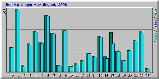 Hourly usage for August 2026